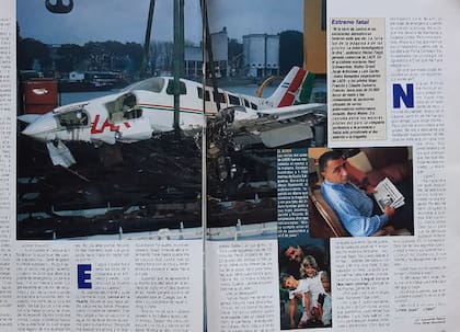 Así retrató la revista Gente el accidente de avión de 1995