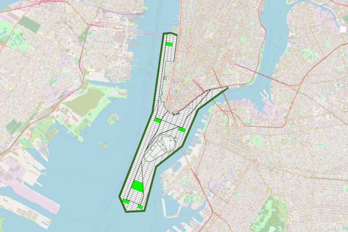 Así se ampliaría la Isla de Manhattan, Nueva York