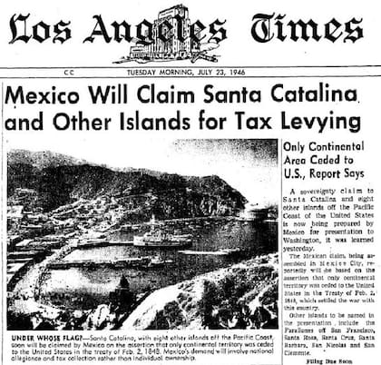 Así se dio la noticia sobre la pérdida de la isla Santa Catalina en California, en julio de 1946