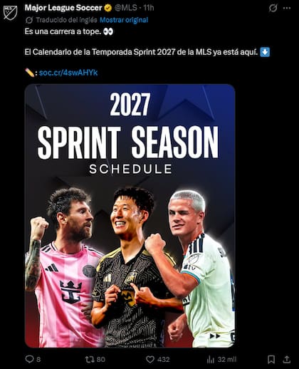 Así se promocionó la Sprint Season a través de la cuenta de la MLS en X