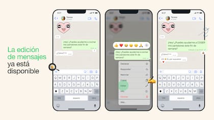 Así se pueden editar los mensajes en WhatsApp