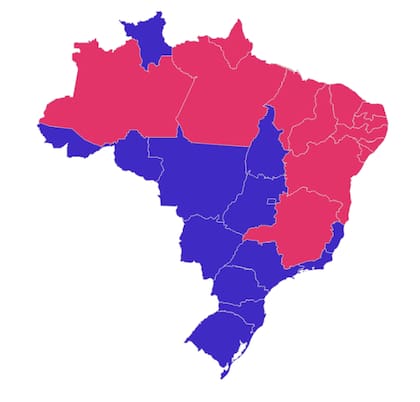 Así se repartió el mapa electoral en Brasil