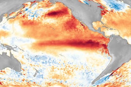 Así se ve el calentamiento del agua en el Pacífico