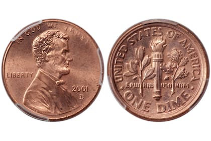 Así se ve el centavo Lincoln con el error mula