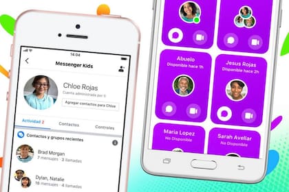 Así se ve el chat Messenger Kids, la app independiente de Facebook que ofrece diversas funciones de seguimiento de los padres al momento de administrar los contactos de los chicos