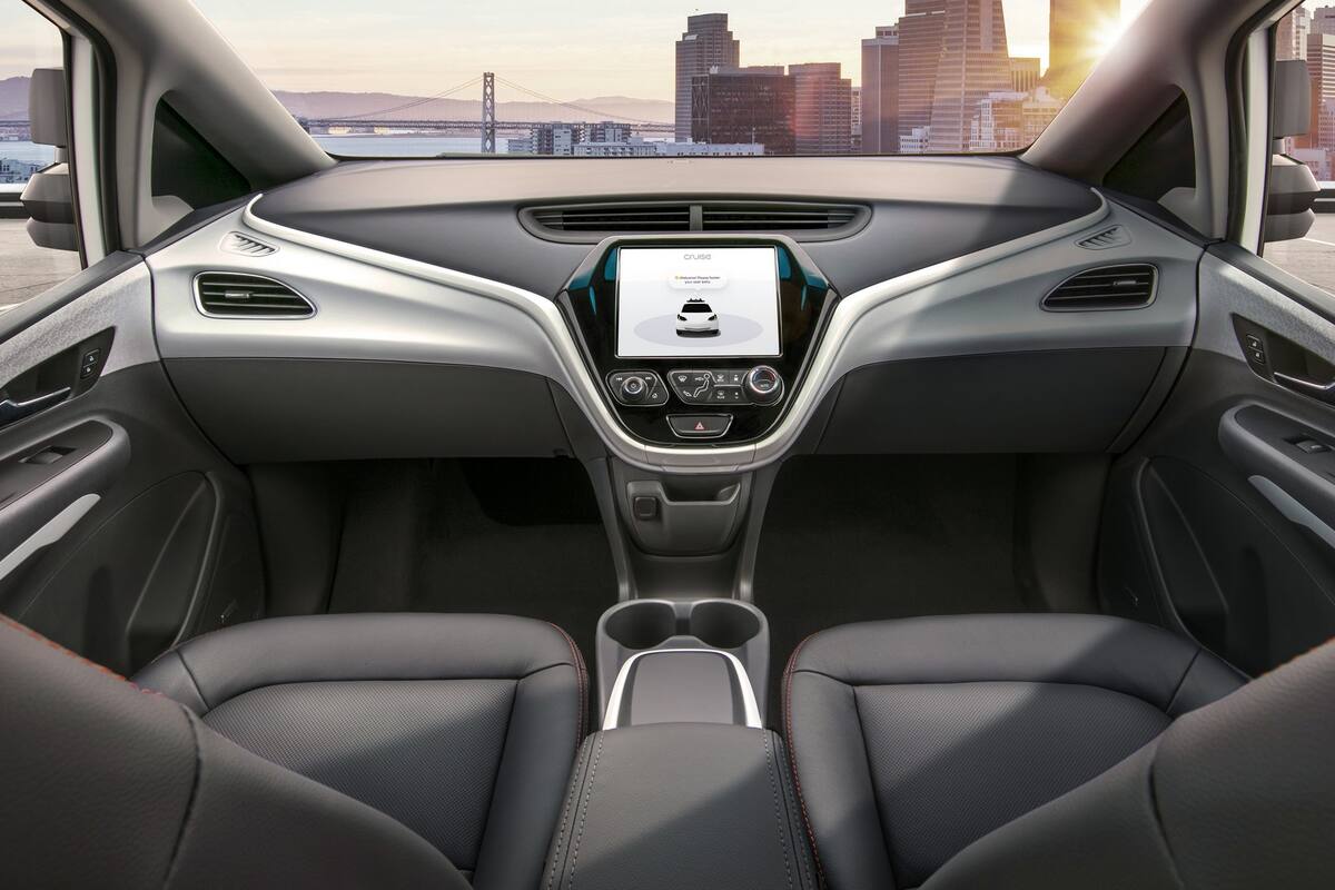 Así se ve el interior del Cruise AV, el vehículo autónomo sin pedales ni volante que presentó GM
