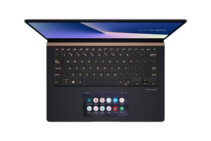 Así se ve el panel táctil secundario de la nueva ZenBook de Asus, que sirve de acceso directo o como una extensión del monitor