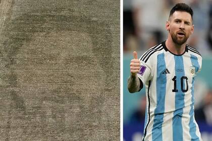 Así se ve el rostro de Lionel Messi desde el aire en un lote de maíz