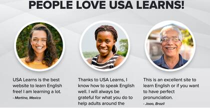 Así se ve el sitio web de Usa Learns