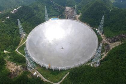 Así se ve FAST, el enorme radiotelescopio que China planea utilizar para las comunicaciones de sus misiones en Marte