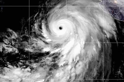 Así se ve Hilary en una captura de Geo Color tomada este 18 de agosto de 2023