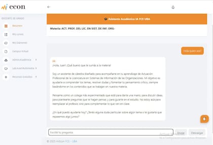 Así se ve la interfaz de "Mi econ" cuando entras a preguntarle