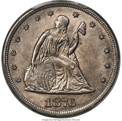 Así se ve la moneda de 20 centavos de dólar subastada por miles de dólares