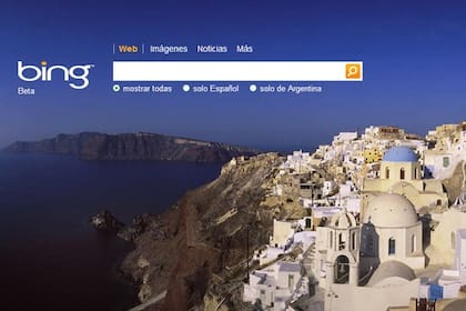 Así se ve la página de inicio de Bing