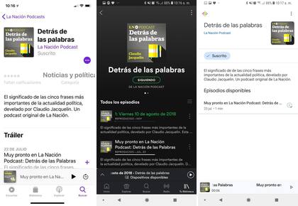 Así se ve un episodio en Apple Podcast, Spotify y Google Podcast