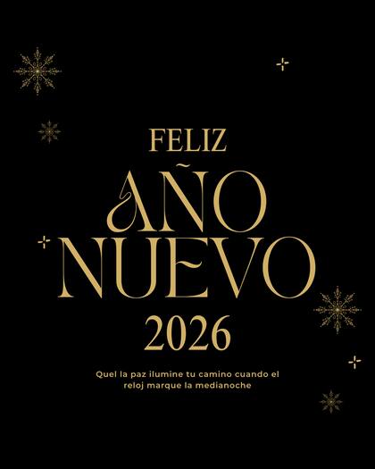 Así se ve una Ecard minimalista para mandar en Año Nuevo