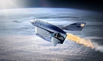 Así se ve VSS Unity, la nave espacial que llevó a seis personas (tres turistas y otro tanto de tripulación) a 88 km de altura