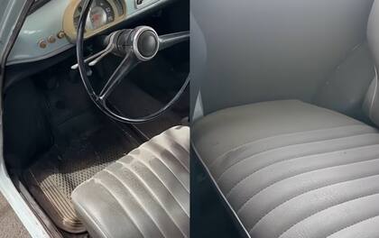 Así se veía el interior del auto antes de la restauración