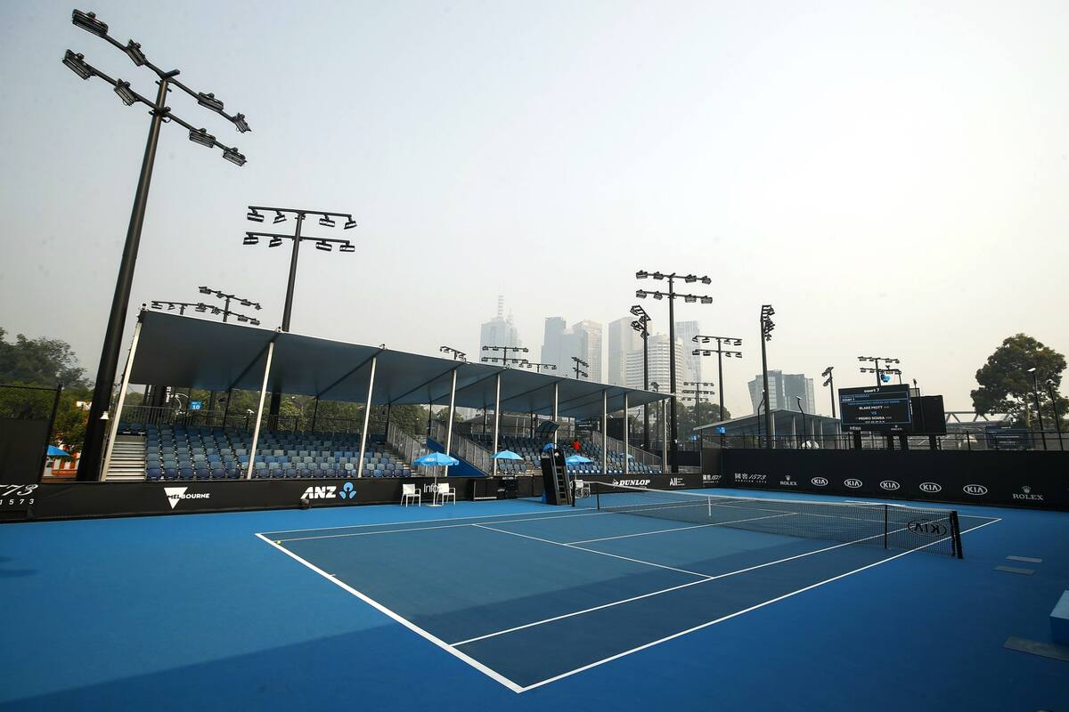 Así se veían las canchas de clasificación del Australian Open en la mañana del martes en Melbourne