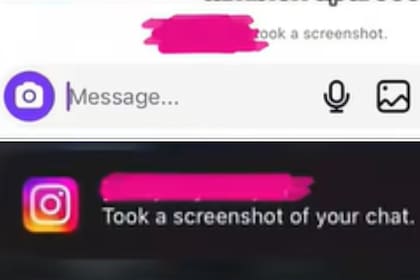 Así se ven las notificaciones de Instagram cuando un usuario hace captura de una historia y de un chat (Foto: TikTok @serenityfrank)