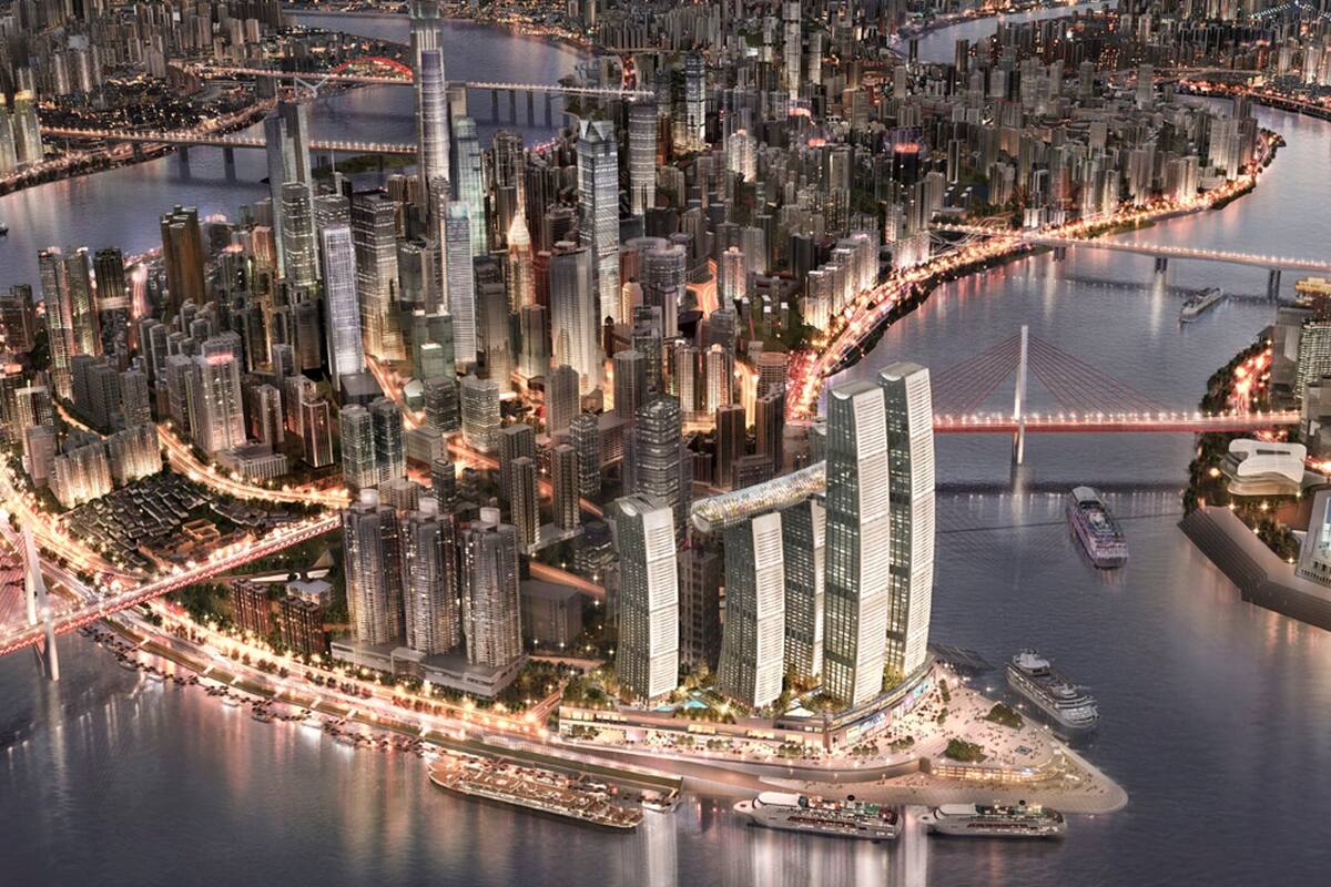 Así se verá el complejo Raffles City Chongqing cuando esté terminado