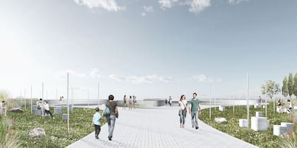 Así se verá la plaza AMIA que buscará ser un espacio de recordación, pero también de permanencia para aprovechar la vista al río