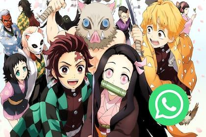 Así se vería el "modo Kimetsu no Yaiba" en WhatsApp