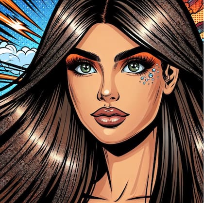 Así se vería Emilia Mernes si fuera un personaje de cómic, según la IA