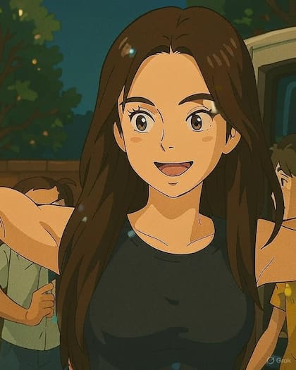 Así se vería la China Suárez en el "modo Studio Ghibli" de ChatGPT