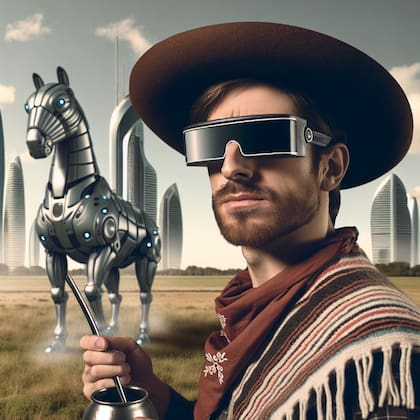 Así se vería un gaucho del futuro según la IA
