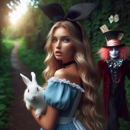 Así se verían Alicia, el Conejo Blanco y el Sombrerero Loco en la vida real