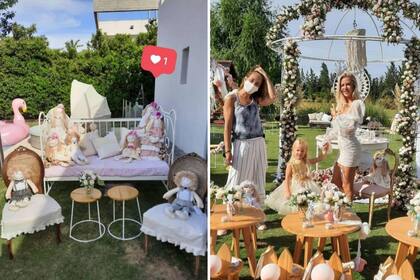 Dos postales del festejo de cumpleaños de Matilda, que fue compartido en las redes sociales. Imagen: Instagram