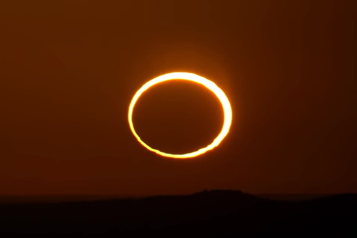 Así se vio el eclipse anular de sol de 2013 desde la parte occidental de Australia.
