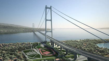 Así será el puente que construirán para unir Italia con la isla de Sicilia.