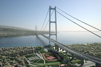Así será el puente que construirán para unir Italia con la isla de Sicilia.