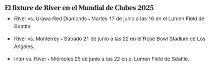 Así será el recorrido de River en el Mundial de Clubes