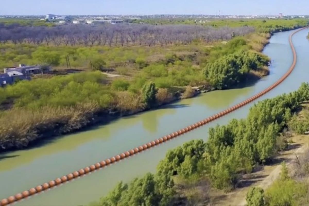 Así será la barrera que Texas instalará en las aguas del Río Bravo a partir de julio, para impedir cruces no autorizados