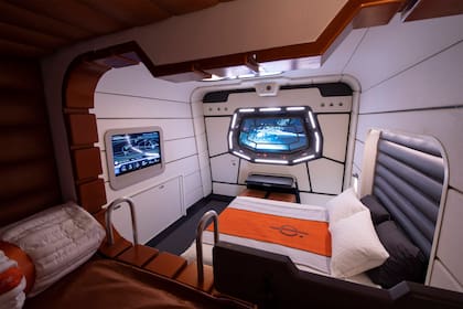 Así será una de las cabinas de Star Wars: Galactic Starcruiser, donde los visitantes se embarcarán para una aventura de dos días.