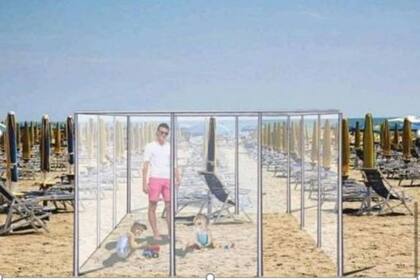 Así serían las mamparas en las playas que diseño la compañía italiana