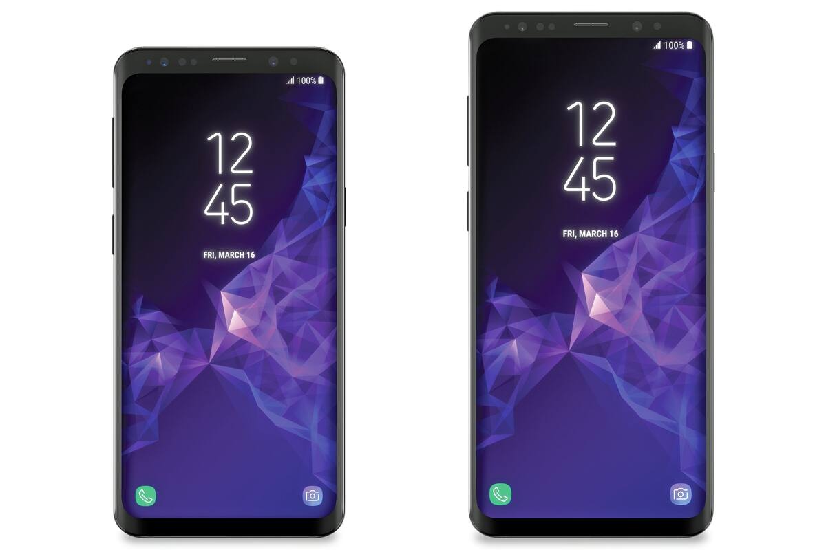Así son los Galaxy S9 y S9+, según las últimas filtraciones; mantienen el aspecto frontal del Galaxy S8, pero cambia la ubicación del sensor de huellas digitales en la espalda