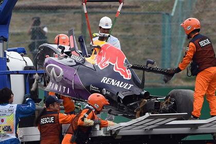 Así terminó el Red Bull de Kvyat