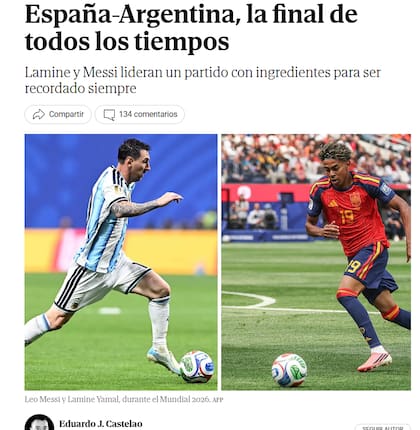 Así tituló El Mundo sobr ela final del Mundial 2026