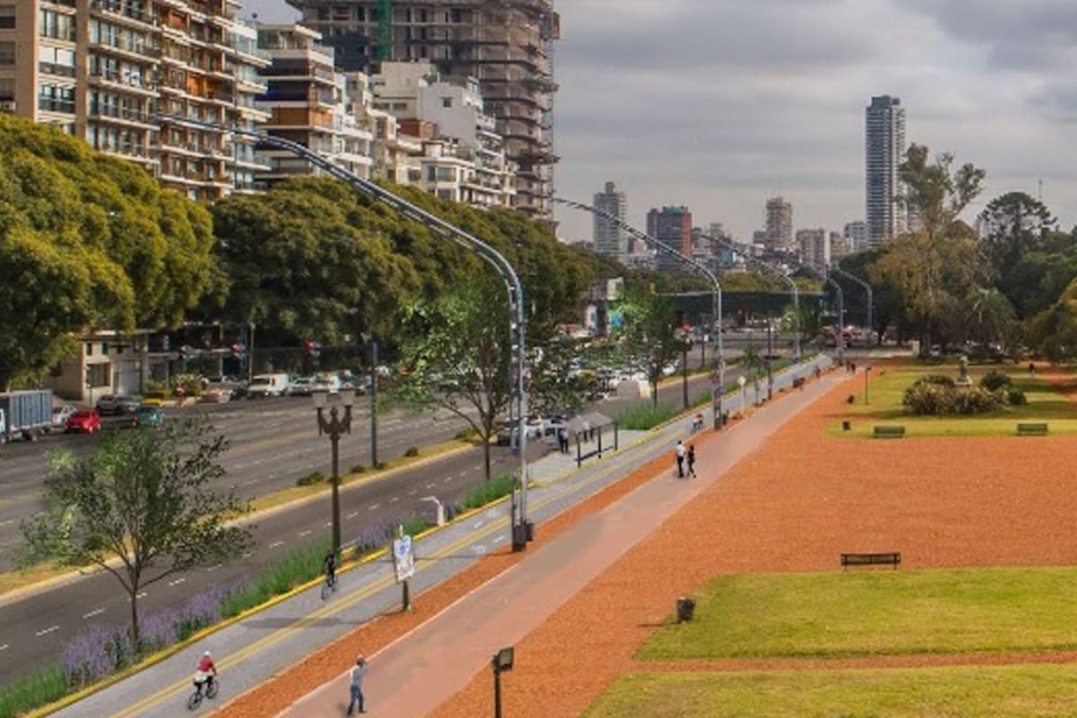 Así va a quedar la avenida del Libertador con el nuevo rediseño de la ciclovía