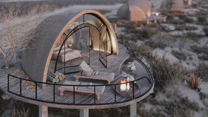 Aspecto que tendrán los glampings, inspirados en las canoas de las Lagunas de Huanacache.