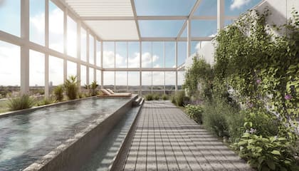 Assur II suma espacios comunes, gastronomía, gimnasio, piscinas, terrazas y áreas verdes para integrar vivienda, servicios y encuentro.