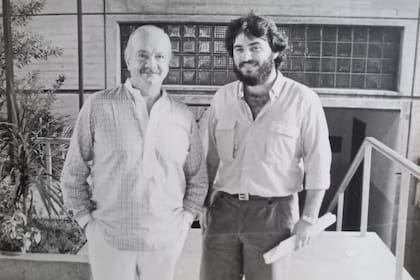 Ástor Piazzolla y Claudio Koremblit, antes de entrar al estudio de Badía & Cía