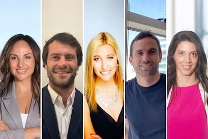 Astrid Mirkin (TikTok); Matías Grimaux (Segafredo); Agustina Fainguersch (Meta); Franco Lena (Rappi); y Elisa Frías (Uber)