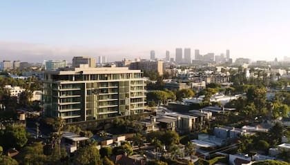El inmueble ubicado en West Hollywood tiene aproximadamente 270 m², dos dormitorios, dos baños y un aseo