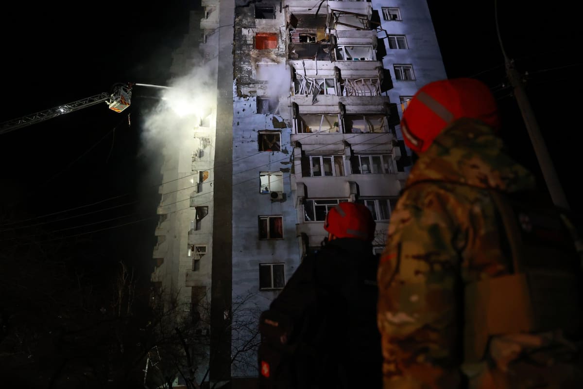 Ataque con drones rusos en Zaporiyia, Ucrania (AP/Kateryna Klochko)