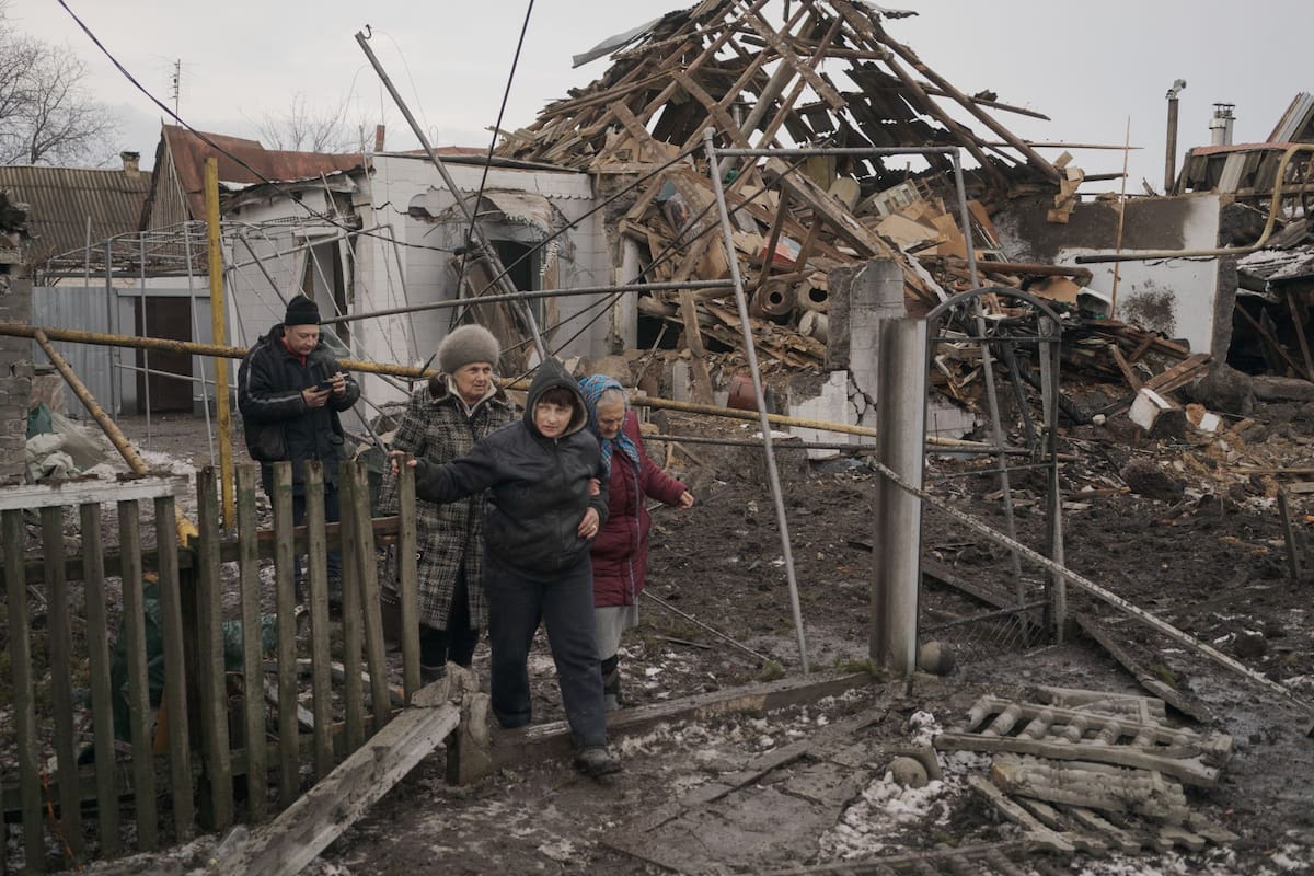 Ataque con drones rusos Shahed en Vilnyansk, Zaporiyia, en Ucrania, el 29 de enero de 2026 (Getty Images)